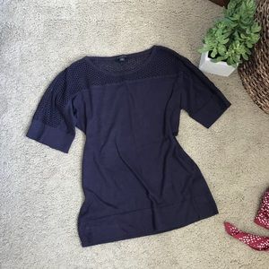 Banana Republic Mesh Shoulder Knit Top